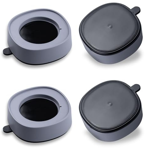 Suysion 4 Pièces Pied Anti Vibration Machine à Laver Gris, Patins Anti-Vibration Universels avec Grande Ventouse, Amortisseurs Antidérapants pour Lave-Linge, Sèche-Linge et Appareils Ménagers