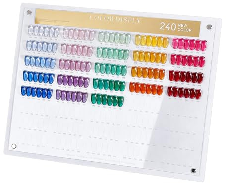NBEADS 1 set di Espositori per Smalti, set di 240 tip in Acrilico con Cartella Colori e Kit campioni per la Selezione in Salone, include tip adesivi e nastro adesivo