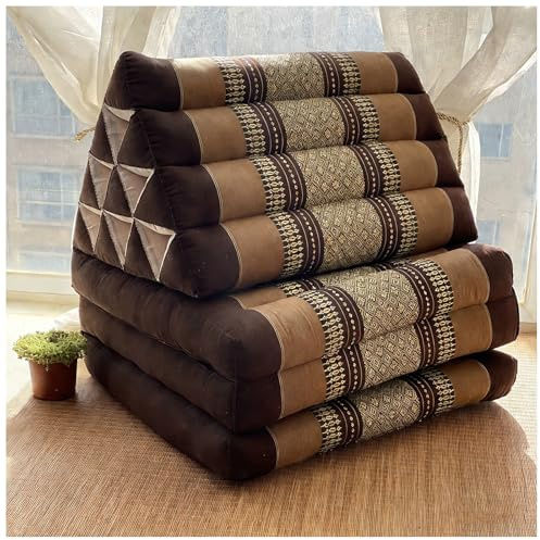 Materasso pieghevole da pavimento, cuscino tailandese con supporto triangolare, seduta imbottita in kapok e letto per gli ospiti, design leggero e portatile
