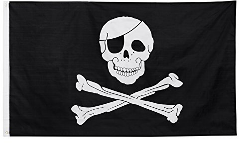 BRUBAKER Piratenflagge Totenkopf Fahne - Skull & Bones Piratenfahne Flagge - Große Hissfahne 150 x 90 cm