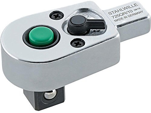 STAHLWILLE 725QR/10 l 1/2“ QR Einsteck-Ratsche l 9x12 mm Aufnahme zum Einstecken in Drehmomentschlüssel l kompakte Bauform l Made in Germany