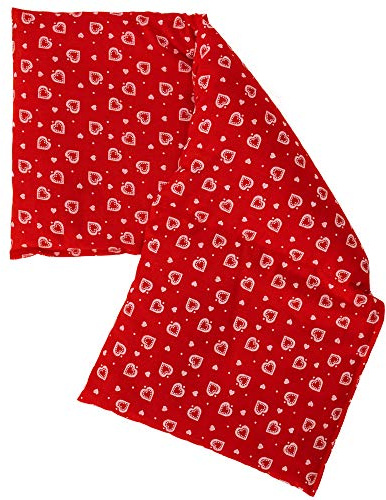 Kornkudde 3-kammer 20 x 50 cm hjärta-röd Grape seed Hearts-red