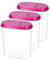 MiraHome Schüttdose für Müsli 2L 3er Set Rosa – Vorratsdosen mit Deckel luftdicht – Frischhaltedosen mit Deckel – Aufbewahrungsbox Küche für Mealprep & Organisation