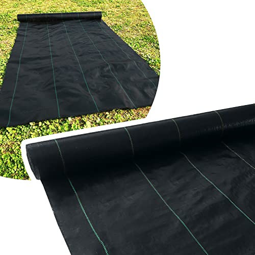 ANSIO Weed Membrane 2Mx50M Roll Heavy Duty Weed Control Fabric,Ground cover Membrane, UV stabilised Weed Barrier Fabric. Ideal for use in Patios, Garden, Flower beds, Landscaping - weed suppressant