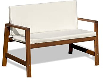 PARAMAISON Cuscino Panca 120x40 Cook, Imbottito, Sfoderabile, Antigraffio, con Laccetti, Interni od Esterni, Imbottitura 5 cm, Universale Copri Panca Giardino