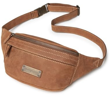 DRAKENSBERG Leder Bauchtasche 'Mel' für Damen und Herren - Hüfttasche und Gürteltasche im Vintage-Design, 2L - Havanna-Braun, DR00309