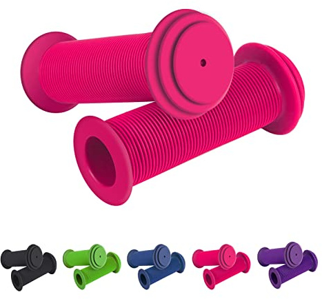 RosewineC Empuñaduras de manillar de bicicleta suaves y antideslizantes para manillar de bicicleta para niños, empuñaduras de goma universales para niños y niñas (rosa)