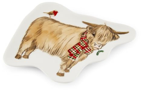 Cooksmart Porta-bustine di tè in ceramica dal design britannico | Piatto per bustine di tè usate | Piatto per bustine di tè con design moderno – Natale in fattoria