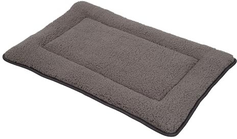 Spetebo Plüsch Haustiermatte waschbar 90 x 60 cm - grau - Hundebett mit Rutschfester Unterseite - Schlafmatte Schlafunterlage Tierdecke Heimtiermatte Bett Kissen Matte Decke für Hunde und Katzen