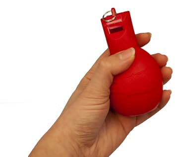Netsportique Lot de 3 sifflets Poire - Couleur au Choix - Sifflet à Main hygiénique - Parfait pour Les écoles et Les Clubs (Lot de 3 - Rouge)