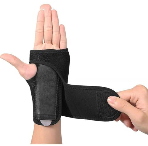 EUTYRG Trainings- und Fitnessarmbänder, Sport-Stahlarmband, Fitness-Basketball, Verstauchungsschutz, Unterstützung der Handfläche (schwarz, A passt Allen)