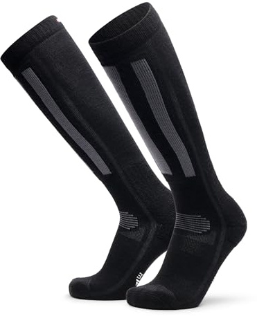 DANISH ENDURANCE Calze da Sci in Lana Merino, Termiche, Tecniche, Traspiranti, Uomo, Donna e Bambino, Nero/Grigio Scuro, 39-42