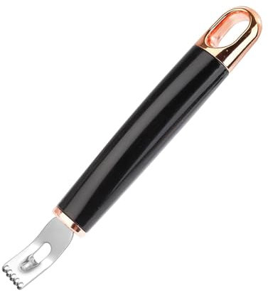 2-in-1 Channel Knife Peeler & Citrus Zester,Stainless Steel Lemon & Orange Peeler with Hanging Loop, Rose Gold Cocktail Garnish Tool for Kitchen & Bar