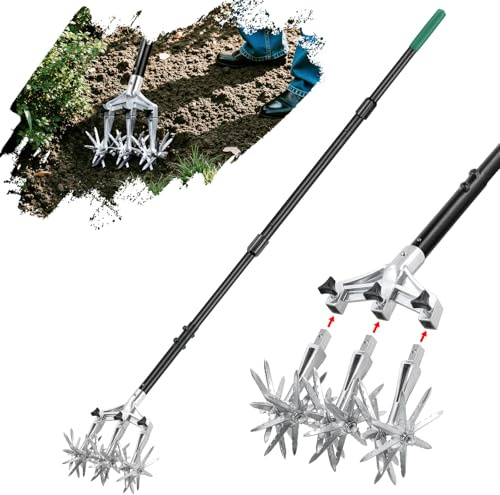 Altdorff Drehgrubber Gartenfräse, Handgrubber mit abnehmbaren, dickeren Zinken und starkem Kraftgriff, Kultivatoren für Gartenarbeit, Drehfräse zum Mischen von Erde, Vorbereitung neuer Garten