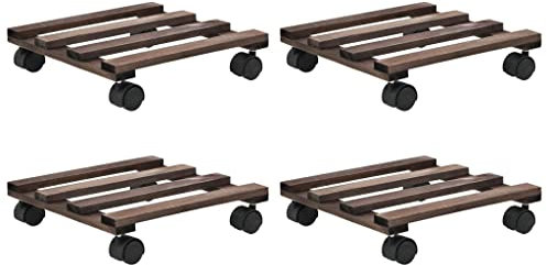 KLYDBMYT Rulli per Piante da Giardino e Prato 4 Pezzi in Legno di Cedro 25x25 cm Giardinaggio