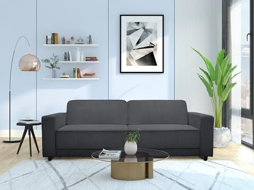 Allie 3S Sofabed Anthra Corduroy, 91x225x81cm (DxWxH)