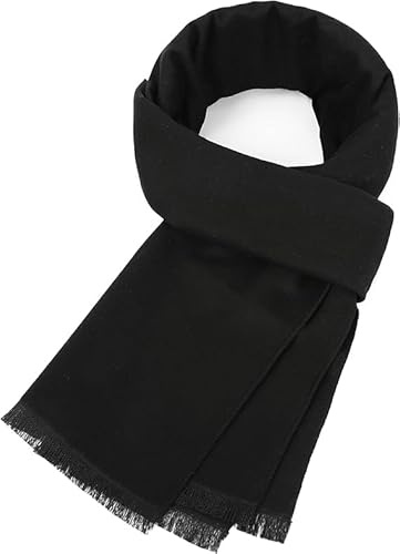 MAOSHYMS Sciarpa Uomo sottile Sciarpe Caldo Pile Invernali Sciarpa Inverno Caldo Morbido 180x30cm (nero)