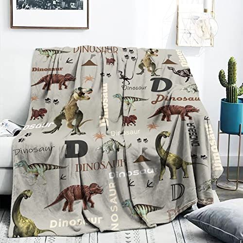 Dinosaurier Baby Decke für Kinder, Grau Dino Kuscheldecke für Kleinkinder Jungen, 72 x 102 cm Tyrannosaurus Rex Baby Decke, Flanell Dinosaurier Decke für Jungen Neugeborenes Baby Dusche Geburtstag