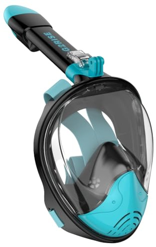 G2RISE SN01 - Maschera integrale da snorkeling con supporto per fotocamera rimovibile, design anti-appannamento e pieghevole, sistema di respirazione avanzato per un'esperienza di snorkeling sicura