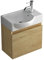 Alpenberger Waschtisch mit Unterschrank | Gäste WC Waschbecken Klein 45 cm Breit | Aufsatzwaschbecken mit Waschbeckenunterschrank | Badmöbel Hängeschrank | Waschtischunterschrank Eiche Natur