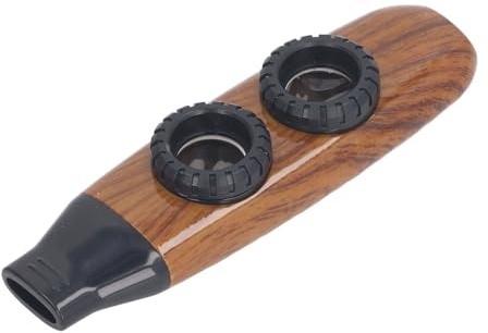 Kazoo Flute, Fun Playing Kazoo Flute Wind Instrument with Two Holes 115x32x20mm Adjustable for Performance (Log Color)