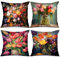 Tucocoo Decorative Cushion Covers with Tulip Vase 45 x 45 cm, Set of 4, Retro Bloom, Colorful Vintage Flowers, Modern Decoration for Couch, Bed, Car, Patio, Furniture, Bench, Sofa, Cushion Cover