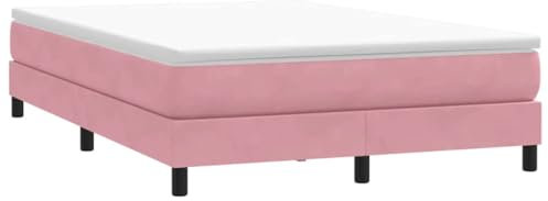 vidaXL Resårsäng utan madrass rosa 160x220 cm sammet, Säng, Sängbotten, Sammet Säng, Sovrumsmöbler, Dubbelsäng, Stoppad Säng