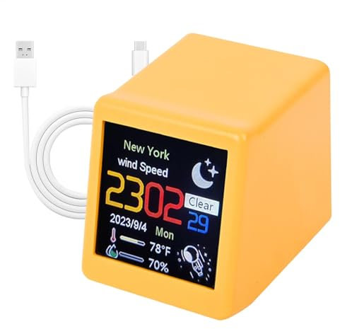 Decoración del Escritorio Meteorológico - Estación Meteorológica Elegante, Estación Meteorológica Digital | Monitor De Temperatura Y Humedad Portátil, Pronóstico del Clima Inteligente con La Estación