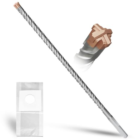 METOTY Foret SDS Plus 10 mm × 310 mm, avec 4 tranchants en carbure de tungstène, tête avec revêtement, foret à maçonnerie, foret à béton, pour pierre, béton, pierre naturelle, mur de brique