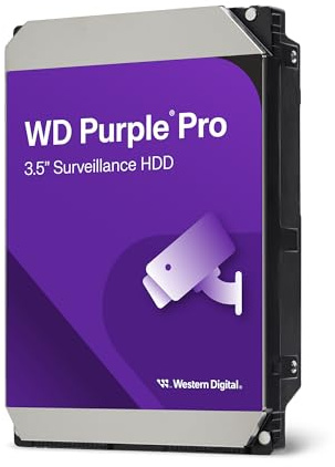 WD Purple Pro 24TB Smart Video 3.5 Internal Hard Drive, AllFrame AI Technology, 7200 RPM, SATA 6 GB/s, 550TB/yr, 512MB Cache