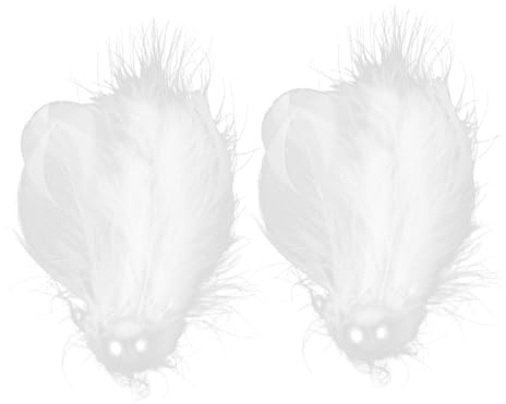 Homoyoyo Paire de Pinces à Cheveux Accessoires Élégants Décorations Perles en Plume Blanche Artisanat Détaillé et Confortables pour Mariage et Bal