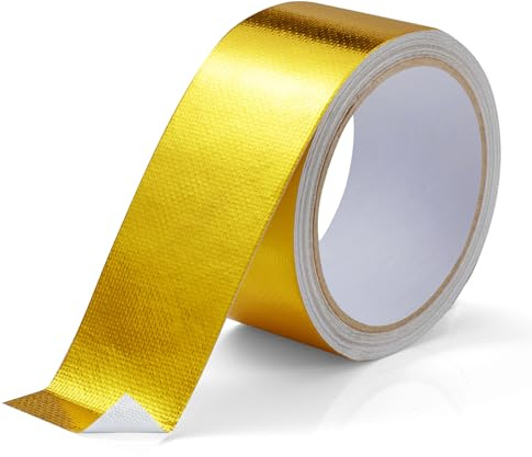 FIREWESS Pellicola di alluminio per scudo termico, nastro sigillante metallico, in fibra di vetro, per tubi e auto, 10 cm x 10 m