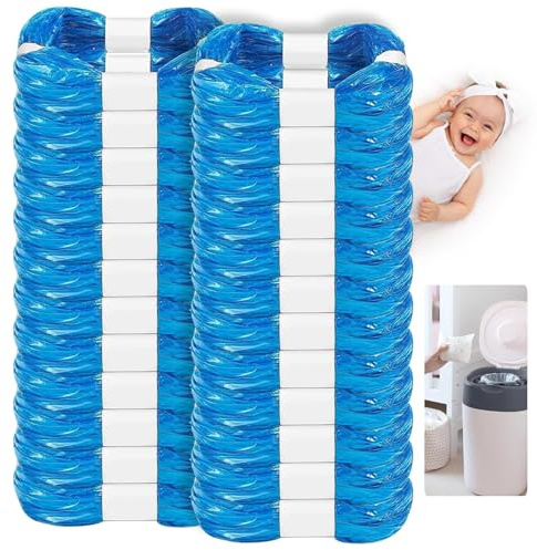24 stycken blöjhinkar, påfyllningskassetter, påfyllningsfolie, kompatibel med Tommee Tippee, Angelcare, åttakantig blöjhink, LitterLocker