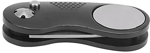 WIHFHGZ Herramienta De Reparación De Divot De Golf Plegable, Tenedor De Metal con Marcador De Bola Portátil - Diseño Seguro Y Compacto, Material Resistente, Uso para Jugadores De Golf (Negro)