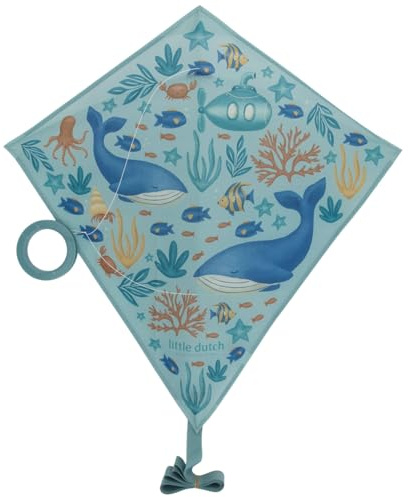 Little Dutch Kinder Drache - Flugdrache - für Jungen ab 5 Jahren - Ocean World - blau