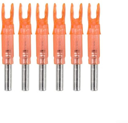 Qualoramall Lot de 6 encoches lumineuses à LED pour tiges en fibre de verre en carbone et aluminium de 6,2 mm – Accessoires lumineux pour la chasse nocturne et la pratique de la cible – Lot de 6
