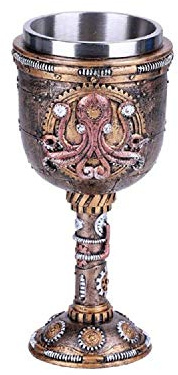 Pacific Trading Steampunk Kraken Goblet Chalice Wine Cup Geared Octopus New