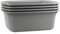 Minekkyes Set of 4 Plastic Rectangle Wash Basin, Small Washing up Bowls, Grey