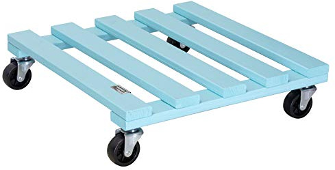 Wagner Soporte con Ruedas para Plantas Aqua Splash 38 x 38 x 9,5 cm I para Exterior + Interior I Madera Maciza FSC®, Aqua Splash/Turquesa I Capacidad de Carga 120 kg I 20042301