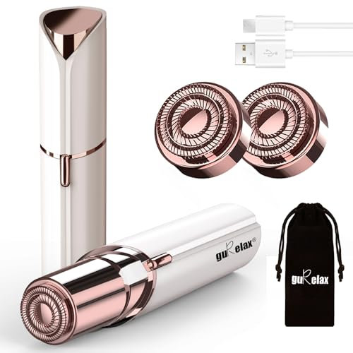 Facial Hair Remover for Women,Hair Removal Device Rechargeable,Epilator for Women for Face Included 2 x Replacement Heads,Painless Lady Shavers,for Lip,Mustache, Chin