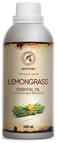 Zitronengras Ätherisches Öl 500ml - Cymbopogon Flexuosus - Naturreines Lemongrasöl - Aromatherapie Öl für Diffusers und Duftlampen -Lemongras Öl für Seife - Schutz im Freien und Stimmungsaufhellung