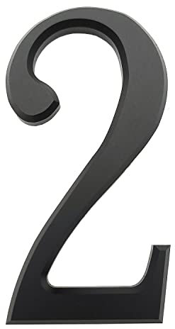Ywonoby 3D Mailbox Numbers - 3 Inch(7.6 cm) Self Adhesive House Numbers Stickers for Door, Address - Black(2)