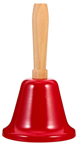 PRETYZOOM Rote Klingelnde Handglocke Metallhandglocke mit Holzgriff 12Cm/ 4. 72In Laute Klare Rufglocke Weihnachtsglocke für Weihnachtsdekoration Hochzeit Abendessen Schule