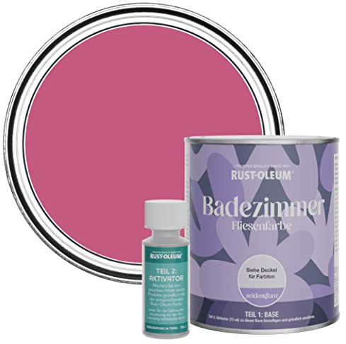 Rust-Oleum Pink Water-Resistant Bathroom Tile Paint in Satin Finish - Raspberry Ripple 750ml