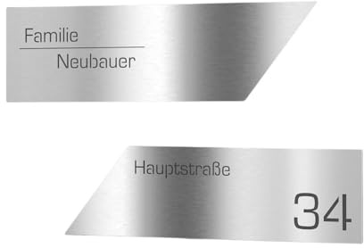 Diseño del grabador Graviers Design Placa para buzón de acero inoxidable para buzón, placa autoadhesiva para nombre + placa con número de casa, personalizada con diseño grabado láser 1