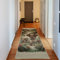 ABAKUHAUS Elefant Dekorativer Teppich, Wilde Natur Baumstamm Tiere, Hochwertiger Flächenteppich für Schlafzimmer und Wohnzimmer, 76x229 cm, Jadegrün Karamell