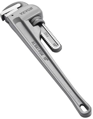 VEVOR Rohrzange, 18 gerade Aluminium-Rohrzange, verstellbarer Sanitärschlüssel, mit hochfester Backe und ergonomischem Griff, leicht zu tragen, aufhängbares Design, für Wasserleitungen
