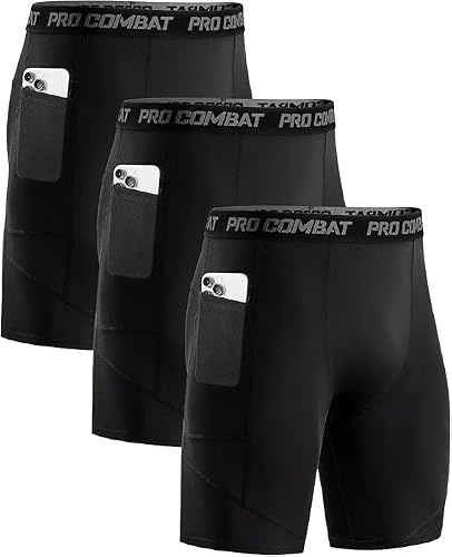 Niksa Kompressionsshorts i 1- eller 3-pack, herr, sportkalsonger, snabbtorkande löparbyxor, korta, med mobiltelefonficka