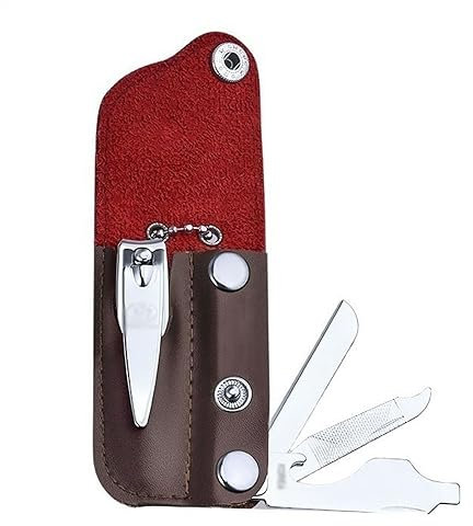 Ensemble coupe-ongles Ensemble coupe-ongles (avec étui en cuir PU), ensemble de voyage coupe-ongles portable, ensemble de manucure multifonctionnel (avec décapsuleur, lime à ongles et couteau) Ensembl