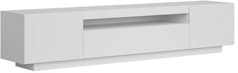 Miroytengo Mueble de TV Sami para Salón Estilo Contemporáneo en Color Blanco con 1 Cajón, 2 Puertas y 1 Hueco Abierto 200x41,6x37,3 cm
